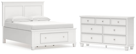 Fortman Full Panel Storage Bed with Dresser in White from Ashley - Luna Furniture