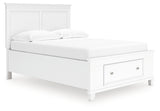 Fortman Full Panel Storage Bed with Mirrored Dresser in White from Ashley - Luna Furniture