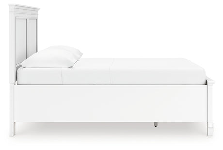 Fortman Full Panel Storage Bed with Mirrored Dresser in White from Ashley - Luna Furniture