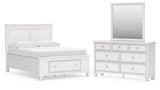 Fortman Full Panel Storage Bed with Mirrored Dresser in White from Ashley - Luna Furniture