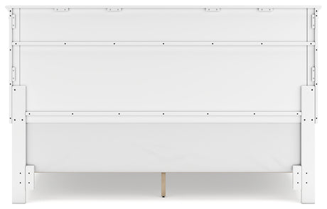 Fortman King Panel Bed with Mirrored Dresser and 2 Nightstands in White from Ashley - Luna Furniture