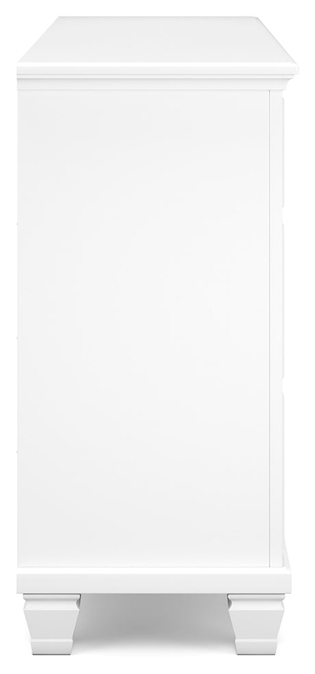 Fortman King Panel Storage Bed with Dresser in White from Ashley - Luna Furniture