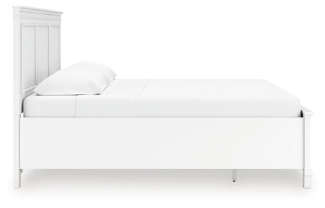 Fortman King Panel Storage Bed with Mirrored Dresser and Nightstand in White from Ashley - Luna Furniture