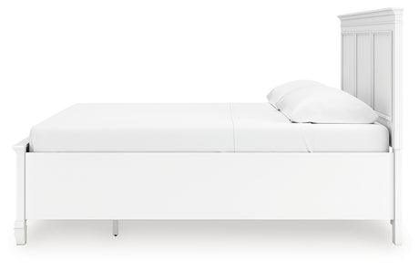 Fortman King Panel Storage Bed with Mirrored Dresser and Nightstand in White from Ashley - Luna Furniture