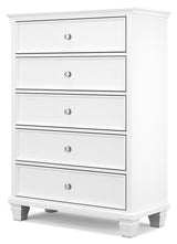 Fortman Queen Panel Storage Bed with Dresser and Chest in White from Ashley - Luna Furniture