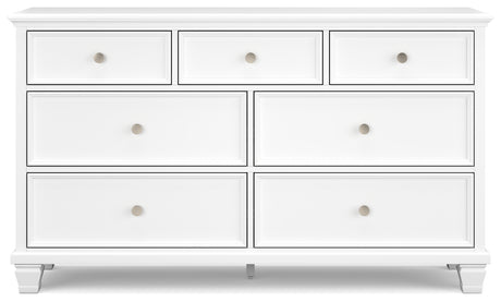 Fortman Queen Panel Storage Bed with Dresser and Nightstand in White from Ashley - Luna Furniture