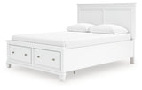 Fortman Queen Panel Storage Bed with Dresser in White from Ashley - Luna Furniture