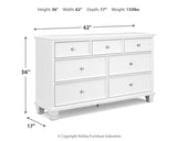 Fortman Queen Panel Storage Bed with Dresser in White from Ashley - Luna Furniture