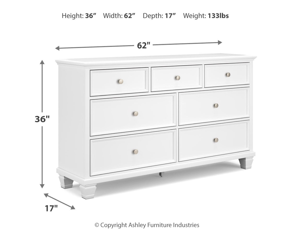 Fortman Twin Panel Storage Bed with Dresser and Chest in White from Ashley Furniture - Luna Furniture