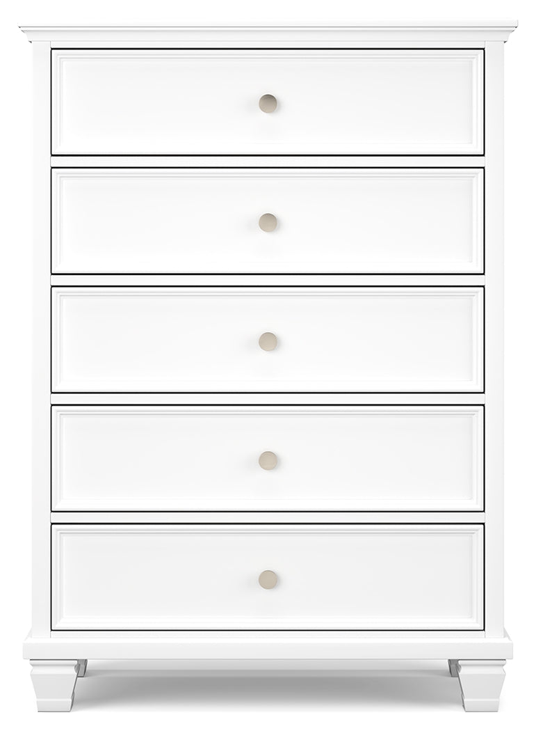 Fortman Twin Panel Storage Bed with Dresser and Chest in White from Ashley Furniture - Luna Furniture