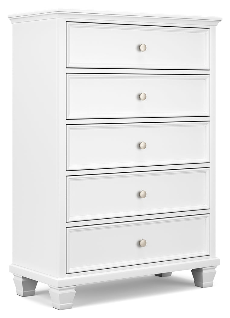 Fortman Twin Panel Storage Bed with Dresser and Chest in White from Ashley Furniture - Luna Furniture