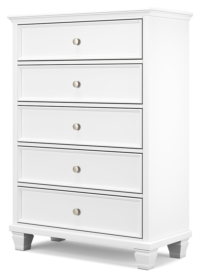 Fortman Twin Panel Storage Bed with Dresser and Chest in White from Ashley Furniture - Luna Furniture