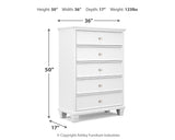 Fortman Twin Panel Storage Bed with Dresser and Chest in White from Ashley Furniture - Luna Furniture