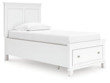 Fortman Twin Panel Storage Bed with Dresser and Chest in White from Ashley Furniture - Luna Furniture