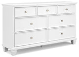 Fortman Twin Panel Storage Bed with Dresser and Chest in White from Ashley Furniture - Luna Furniture