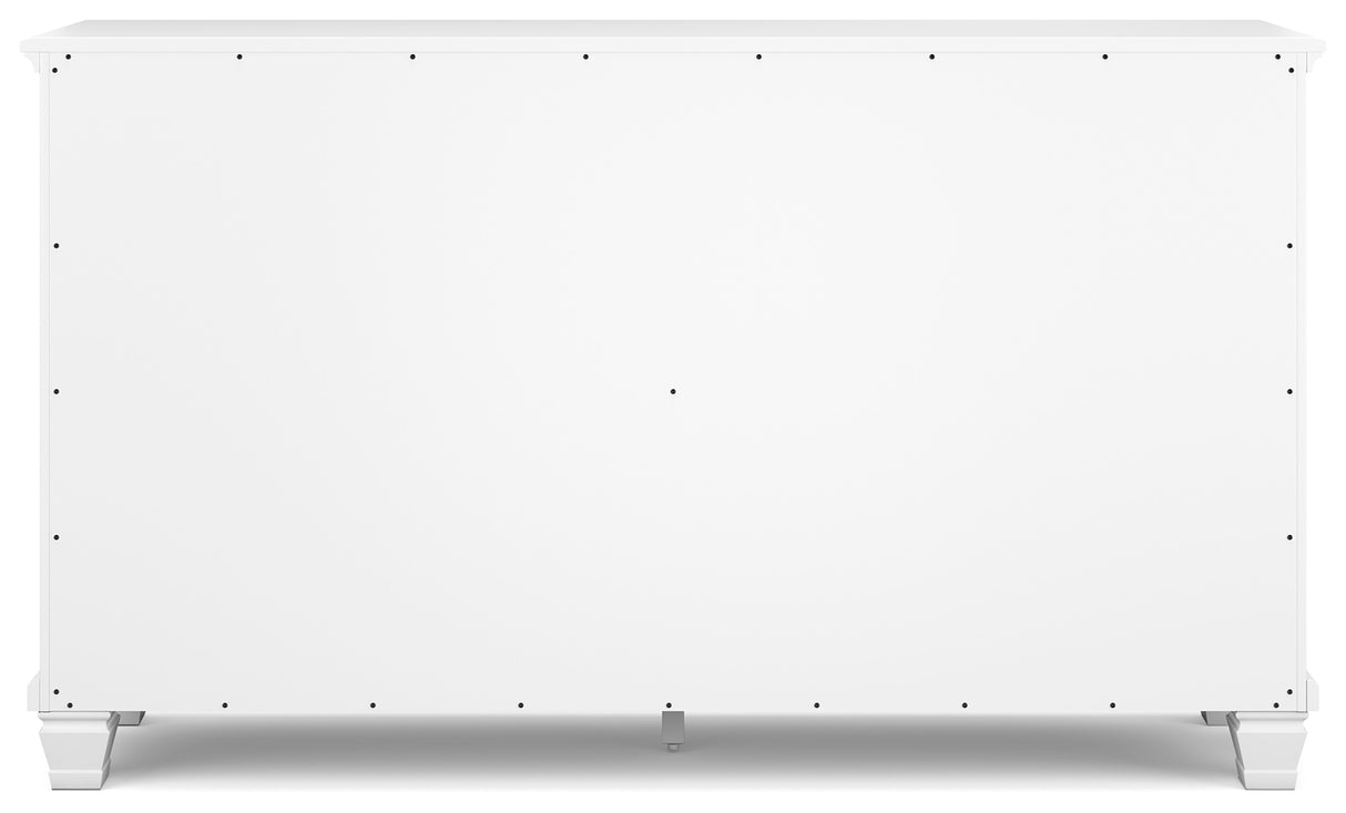 Fortman Twin Panel Storage Bed with Dresser and Chest in White from Ashley Furniture - Luna Furniture