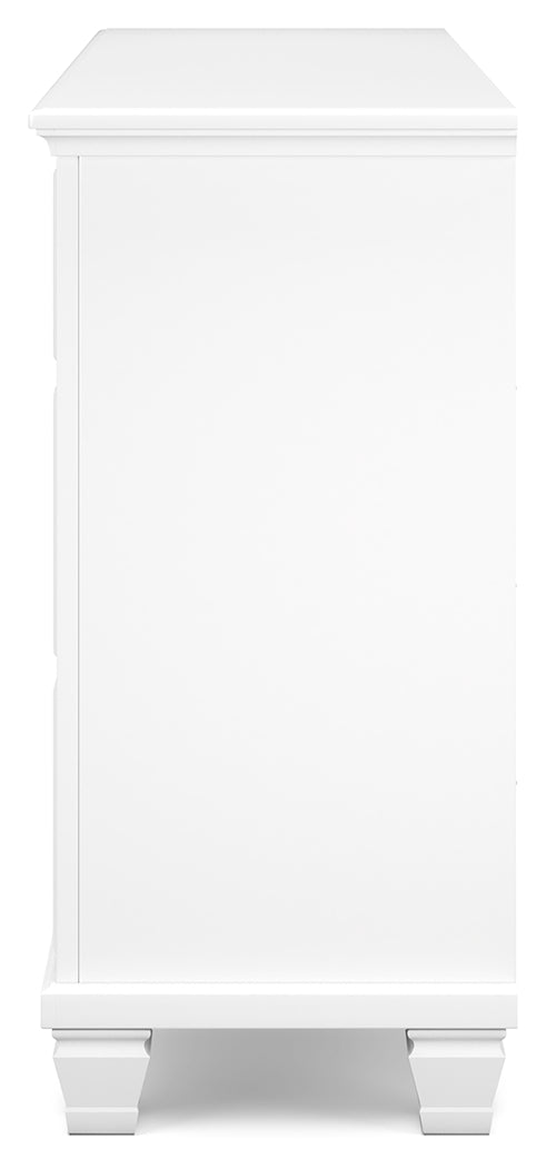 Fortman Twin Panel Storage Bed with Dresser and Chest in White from Ashley Furniture - Luna Furniture