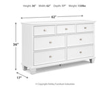 Fortman Twin Panel Storage Bed with Dresser and Nightstand in White from Ashley Furniture - Luna Furniture