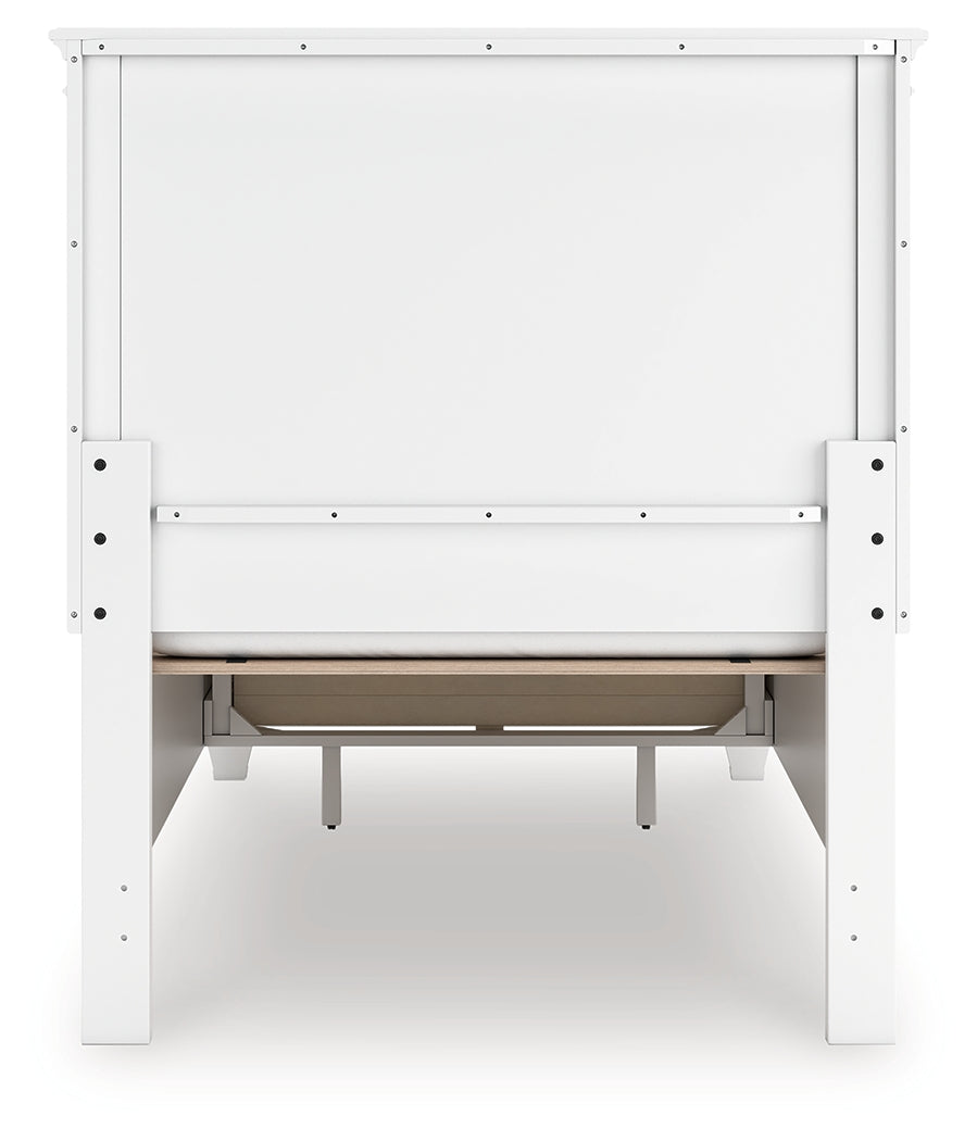Fortman Twin Panel Storage Bed with Dresser and Nightstand in White from Ashley Furniture - Luna Furniture