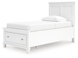 Fortman Twin Panel Storage Bed with Dresser and Nightstand in White from Ashley Furniture - Luna Furniture
