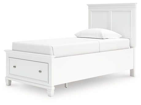 Fortman Twin Panel Storage Bed with Dresser and Nightstand in White from Ashley - Luna Furniture