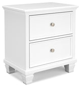Fortman Twin Panel Storage Bed with Dresser and Nightstand in White from Ashley Furniture - Luna Furniture