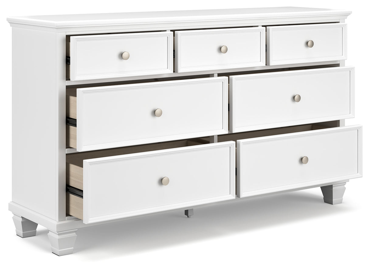 Fortman Twin Panel Storage Bed with Dresser and Nightstand in White from Ashley Furniture - Luna Furniture