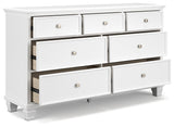 Fortman Twin Panel Storage Bed with Dresser and Nightstand in White from Ashley Furniture - Luna Furniture