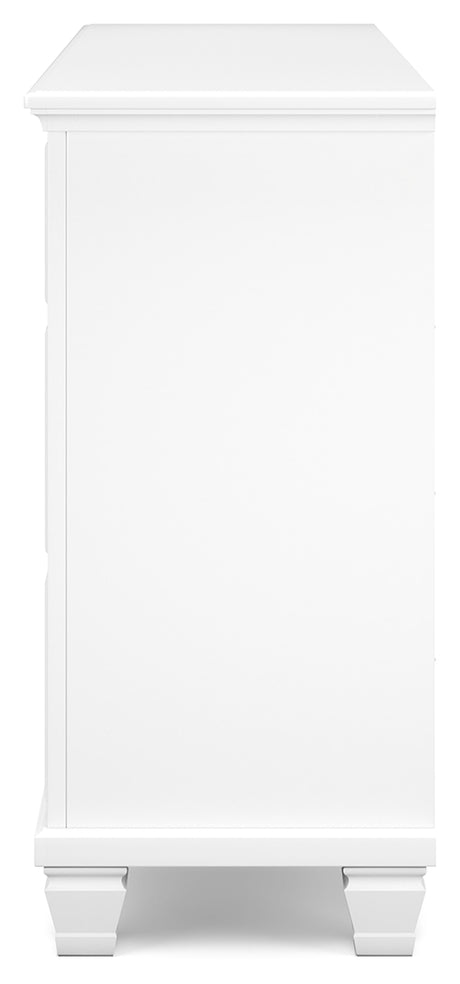 Fortman Twin Panel Storage Bed with Dresser and Nightstand in White from Ashley - Luna Furniture
