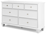 Fortman Twin Panel Storage Bed with Dresser and Nightstand in White from Ashley Furniture - Luna Furniture