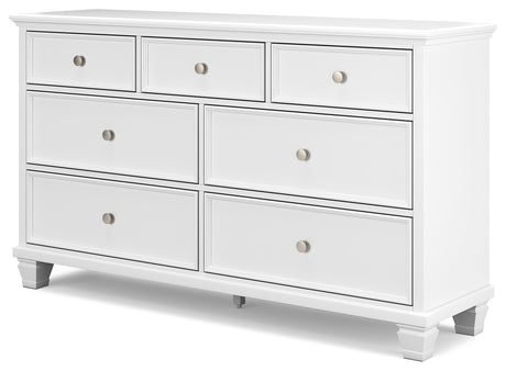 Fortman Twin Panel Storage Bed with Dresser in White from Ashley - Luna Furniture