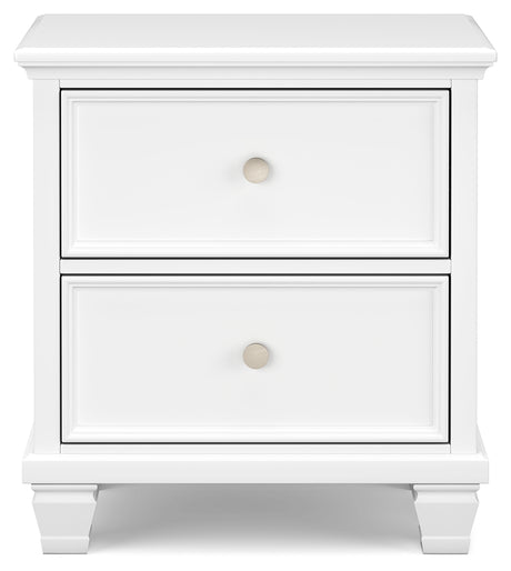 Fortman White Twin Panel Storage Bed with Mirrored Dresser and Nightstand from Ashley - Luna Furniture