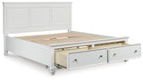 Fortman White California King Panel Storage Bed from Ashley - Luna Furniture