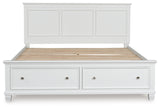 Fortman White California King Panel Storage Bed from Ashley - Luna Furniture