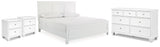 Fortman White King Panel Bed, Dresser and 2 Nightstands from Ashley - Luna Furniture
