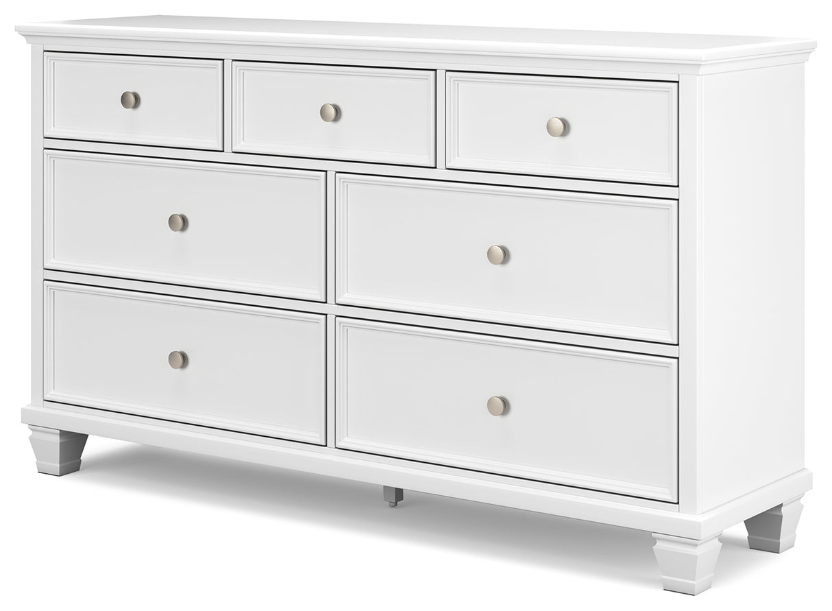 Fortman White King Panel Bed, Dresser and 2 Nightstands from Ashley - Luna Furniture