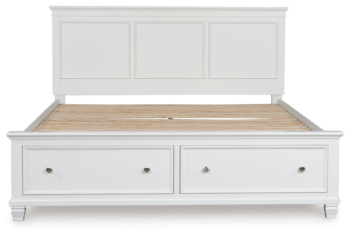 Fortman White King Panel Storage Bed from Ashley - Luna Furniture