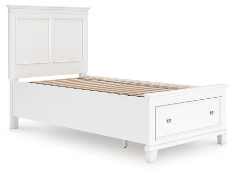 Fortman White Twin Panel Storage Bed from Ashley - Luna Furniture