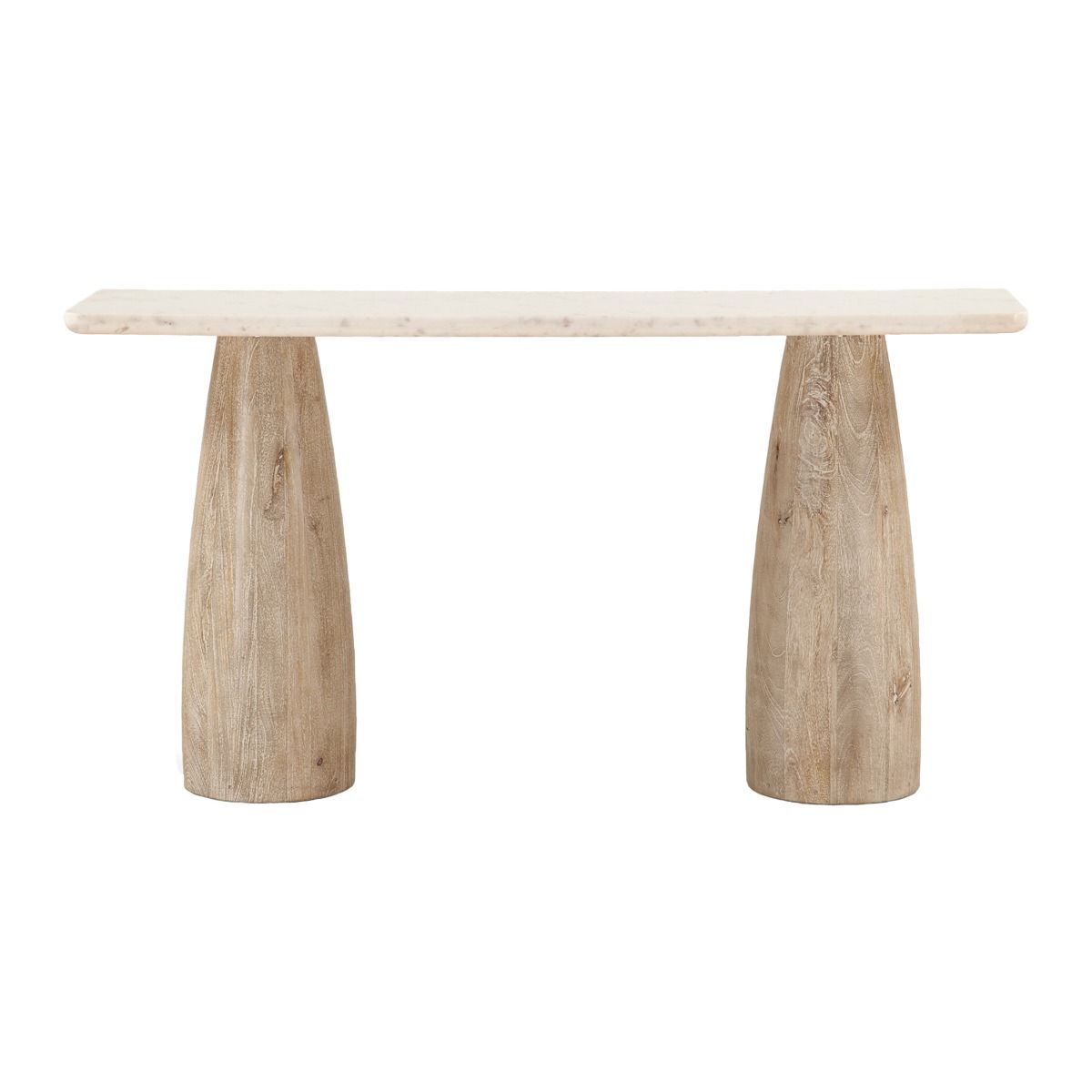 Palm Springs 60" Console Table with White Marble and Whitewash Modern Base from Home Trends & Design - Luna Furniture