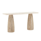 Palm Springs 60" Console Table with White Marble and Whitewash Modern Base from Home Trends & Design - Luna Furniture