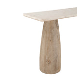 Palm Springs 60" Console Table with White Marble and Whitewash Modern Base from Home Trends & Design - Luna Furniture