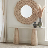 Palm Springs 60" Console Table with White Marble and Whitewash Modern Base from Home Trends & Design - Luna Furniture
