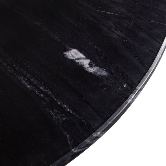 Palm Springs 48" Gathering Table with Black Marble and Whitewash Modern Base from Home Trends & Design - Luna Furniture