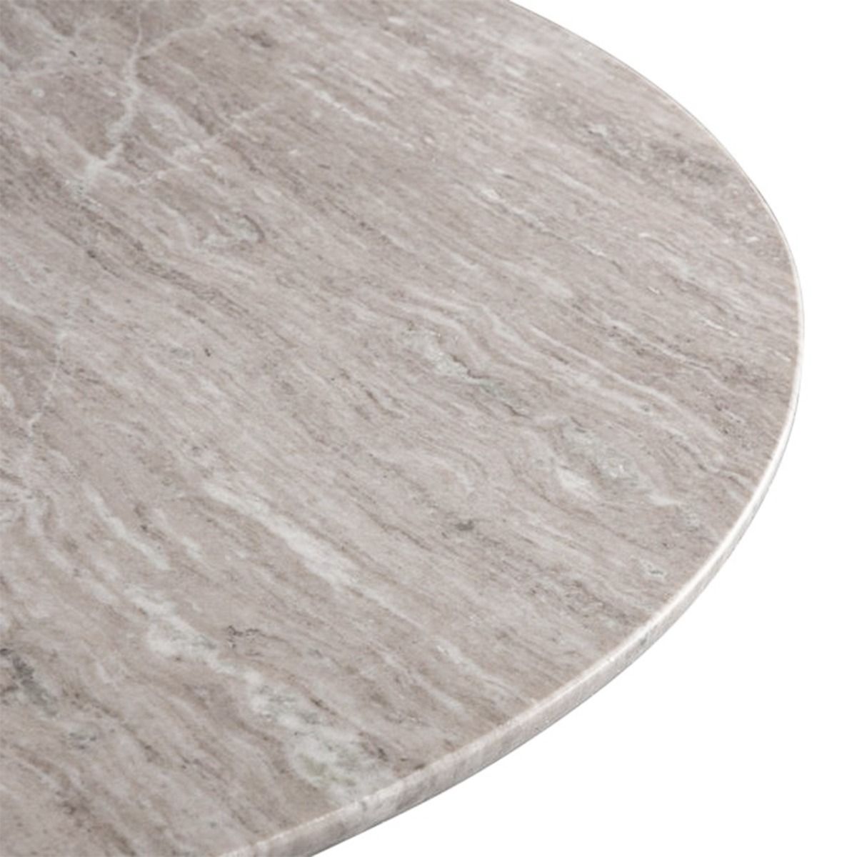 Palm Springs 48" Round Dining Table with Brown Lajaria Marble and Whitewash Modern Base from Home Trends & Design - Luna Furniture