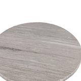 Palm Springs 48" Round Dining Table with Brown Lajaria Marble and Whitewash Modern Base from Home Trends & Design - Luna Furniture