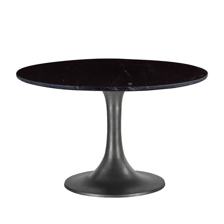 Palm Springs 48" Round Dining Table with Black Marble and Silver Base from Home Trends & Design - Luna Furniture