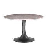 Palm Springs 48" Round Dining Table with Brown Lajaria Marble and Silver Base from Home Trends & Design - Luna Furniture