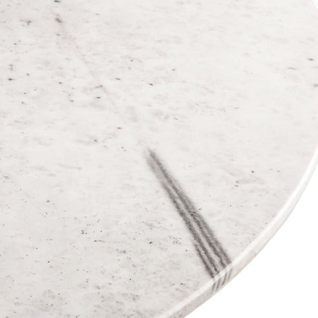Palm Springs 48" Round Dining Table with White Marble and Silver Base from Home Trends & Design - Luna Furniture