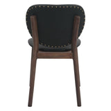 Piper 18" Round Back Dining Chair in Black Leather and Wood, Set of 2 from Home Trends & Design - Luna Furniture