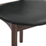 Piper 18" Round Back Dining Chair in Black Leather and Wood, Set of 2 from Home Trends & Design - Luna Furniture
